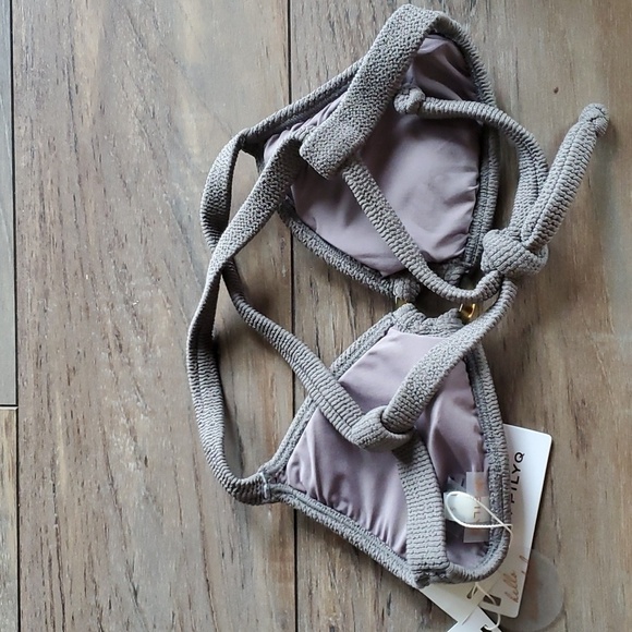 NWT Pilyq Womens Sand Reef Ring Tri Swim Bikini top sz S - Picture 3 of 6